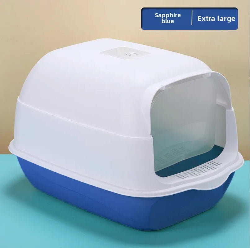 Enclosed Litter Box Large Space anti Splashing Hooded Toilet Easy Clean Pet Litter Box Indoor Cats