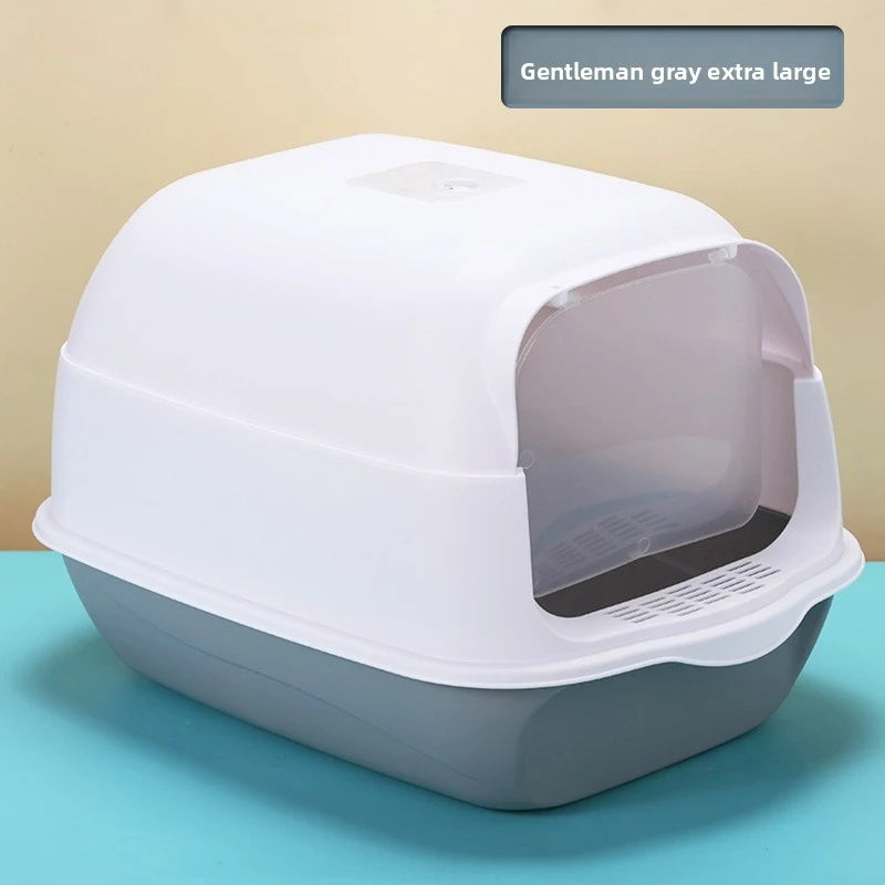 Enclosed Litter Box Large Space anti Splashing Hooded Toilet Easy Clean Pet Litter Box Indoor Cats