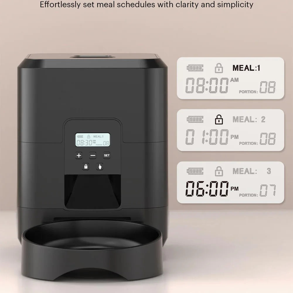 Automatic Smart Pet Feeder for Cats and Dogs with Timed Dispensing and Slow Feeding Features