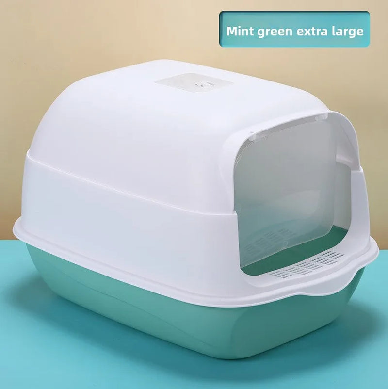 Enclosed Litter Box Large Space anti Splashing Hooded Toilet Easy Clean Pet Litter Box Indoor Cats