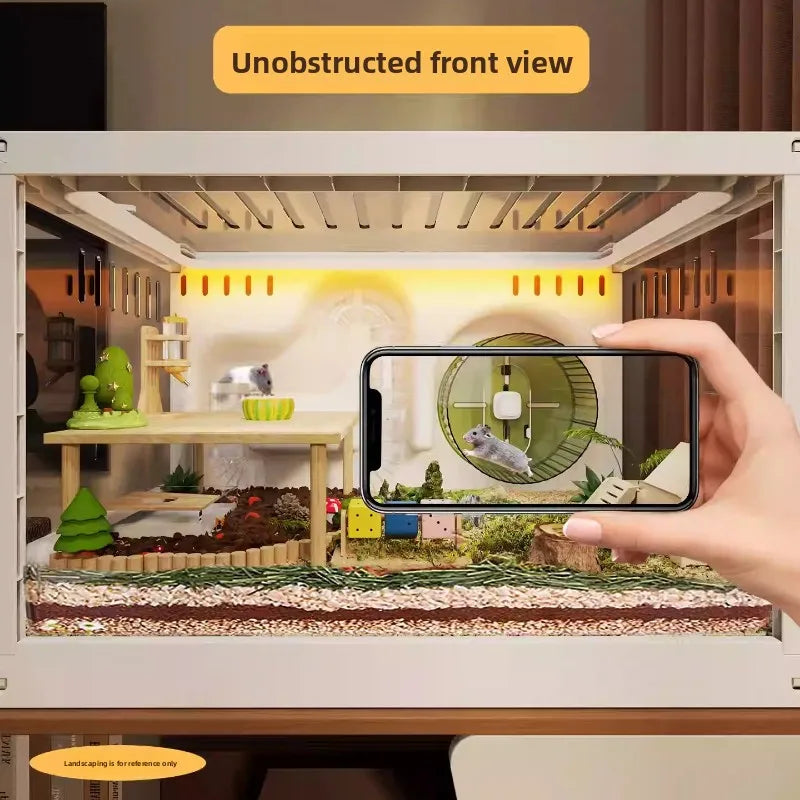 Large Luxury Hamster Cage Transparent Villa Habitat Mouse Breeding Tank Spacious Clear Terrarium Premium Pet Housing System