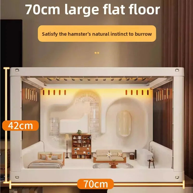 Large Luxury Hamster Cage Transparent Villa Habitat Mouse Breeding Tank Spacious Clear Terrarium Premium Pet Housing System