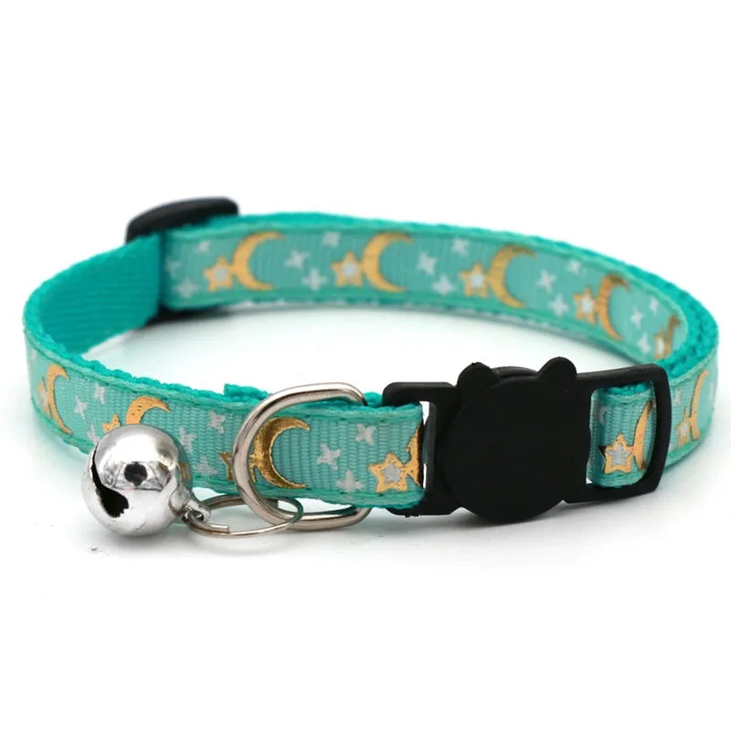 Pet Collar with Bell Cartoon Footprint Colorful Dog Puppy Kitten Collar Adjustable Safety Bell Ring Necklace  Bells Lolita
