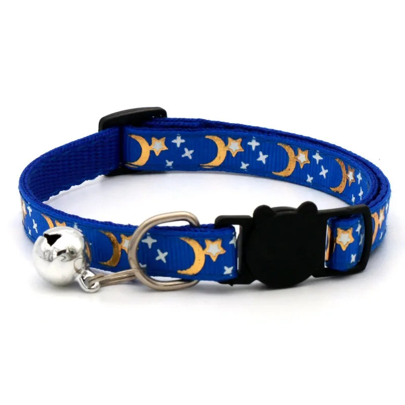 Pet Collar with Bell Cartoon Footprint Colorful Dog Puppy Kitten Collar Adjustable Safety Bell Ring Necklace  Bells Lolita
