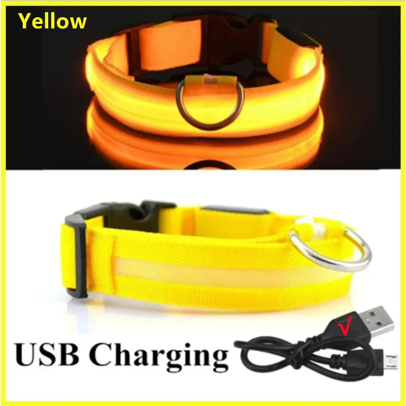 3 Modes Dog Luminous Charge Collar Led Usb Cat Dogs Collars Detachable Night Led Glow Dog Loss Prevention Collar Pet Accessories
