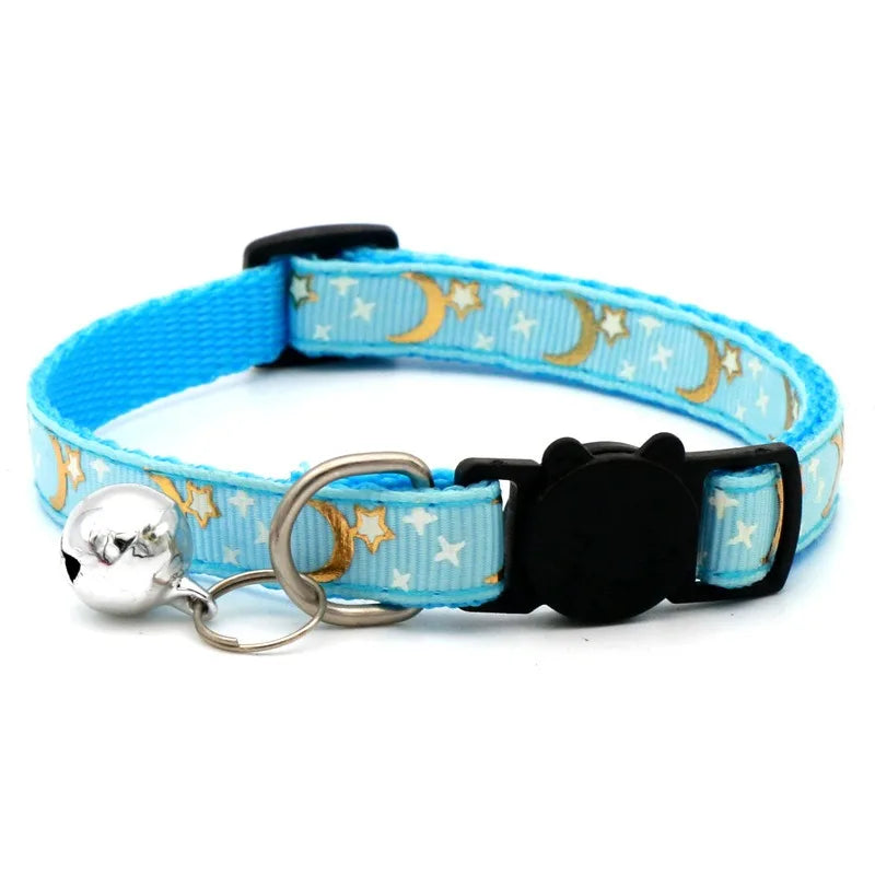 Pet Collar with Bell Cartoon Footprint Colorful Dog Puppy Kitten Collar Adjustable Safety Bell Ring Necklace  Bells Lolita