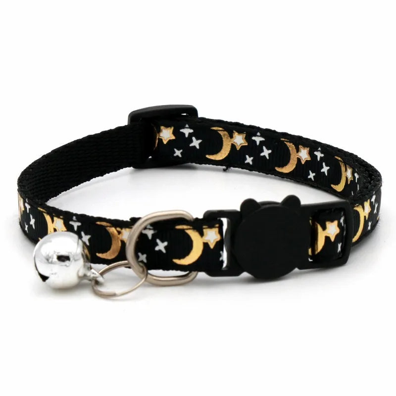 Pet Collar with Bell Cartoon Footprint Colorful Dog Puppy Kitten Collar Adjustable Safety Bell Ring Necklace  Bells Lolita