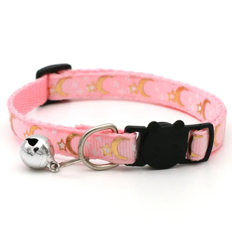 Pet Collar with Bell Cartoon Footprint Colorful Dog Puppy Kitten Collar Adjustable Safety Bell Ring Necklace  Bells Lolita