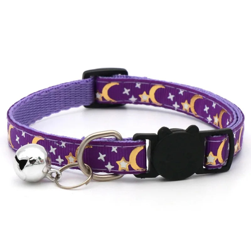 Pet Collar with Bell Cartoon Footprint Colorful Dog Puppy Kitten Collar Adjustable Safety Bell Ring Necklace  Bells Lolita