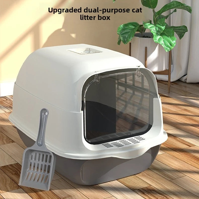 Enclosed Litter Box Large Space anti Splashing Hooded Toilet Easy Clean Pet Litter Box Indoor Cats