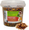 UGF - Insektenmischung - 80G Im 500 Milliliter Eimer, Igelfutter, Rennmausfutter, Hamsterfutter, Rattenfutter, Eidechsenfutter - Mehlwürmer, Soldatenfliegenlarven, Seidenraupen