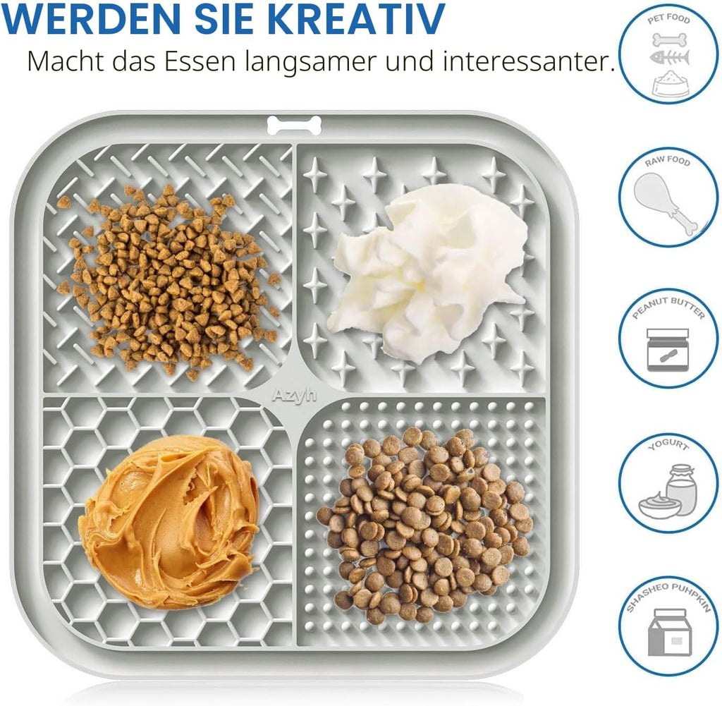 Leckmatte Für Hunde Und Katzen Mit Saugnäpfen, Langsames Füttern, Lecken Für Angstzustände, Hundespielzeug, Fütterungsmatte Für Butter, Joghurt, Erdnuss, Haustier-Badetrainingsmatte, 20 * 20Cm
