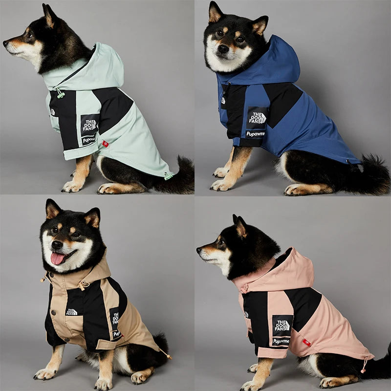 Soild Color Waterproof Dog Rain Coat S-5XL Large Dog Size Jacket Coat Windbreaker Pet Clothes 2 Legged Puppy Out Door Coat