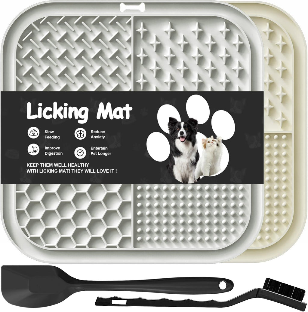Leckmatte Für Hunde Und Katzen Mit Saugnäpfen, Langsames Füttern, Lecken Für Angstzustände, Hundespielzeug, Fütterungsmatte Für Butter, Joghurt, Erdnuss, Haustier-Badetrainingsmatte, 20 * 20Cm